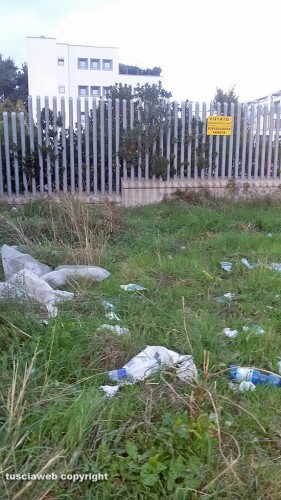 Viterbo - I rifiuti vicino al tribunale
