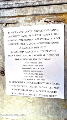 Viterbo - Il cartello all'angolo tra via Traversa e via dei Mille