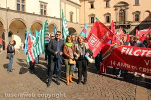 Giancarlo Turchetti (Uil), Rosita Pelecca (Cisl) e Miranda Perinelli (Cgil)