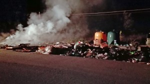Viterbo - Di nuovo in fiamme i cassonetti sulla Teverina 