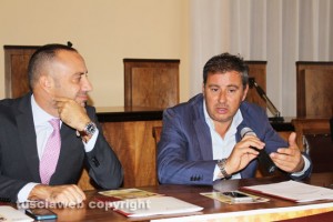 Moneta e Merlani alla presentazione delle feste della castagna