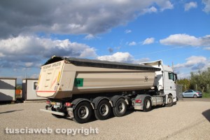 Bagnaia - Uno dei due camion sequestrati ad Angelo Anselmi