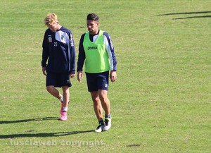 Sport - Calcio - Viterbese - Filippo Boccardi e Matias Cuffa nell'allenamento di rifinitura