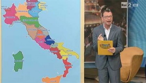 Rai 2 - Mezzogiorno in famiglia - Amadeus  e il quiz su Viterbo