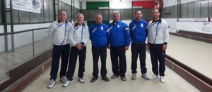 Sport - Bocce - I sei atleti della bocciofila "Civitonico" a Magliano Sabina
