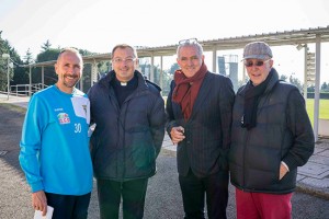Sport - Calcio - Viterbese - Don Pino assieme a Federico Nofri, Vincenzo Minguzzi e Massimo Racioppa