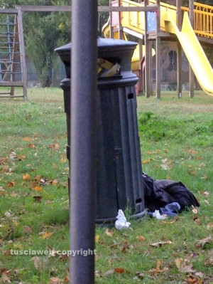 Monterosi - I rifiuti gettati al parco