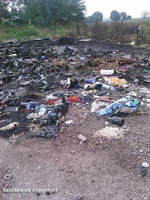 Viterbo - Teverina - I cassonetti dopo l'incendio