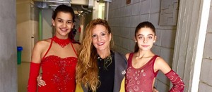 Sport - Pattinaggio - Elisa Ercolani e Giulia Pompa con l'allenatrice Marianna Bianchi