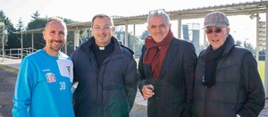 Sport - Calcio - Viterbese - Don Pino assieme a Federico Nofri, Vincenzo Minguzzi e Massimo Racioppa