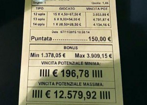 Rieti - La schedina vincente