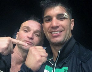 Sport - Boxe - Il pugile tarquiniese Luca Podda con il maestro Angelo Gasparri