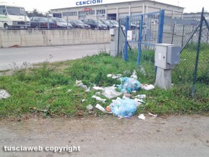 Viterbo - Poggino - Rifiuti lasciati in strada