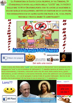 Tarquinia - Il volantino contro Halloween comparso in una parrocchia