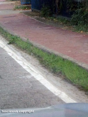 Viterbo - Strada Bagni - Il breccino lungo il marciapiedi