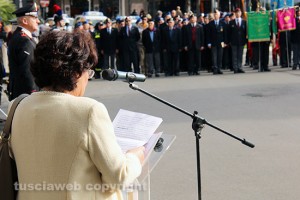 Viterbo - Il discorso di Rita Piermatti durante le celebrazioni del 4 novembre