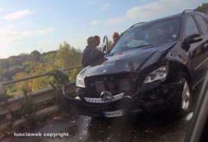 Viterbo - L'incidente sulla Cassia sud - La Mercedes