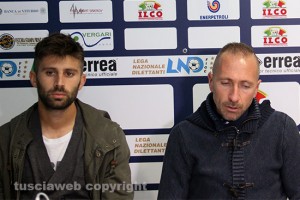 Sport - Calcio - Viterbese - Il nuovo acquisto Stefano Selvatico con l'allenatore Federico Nofri