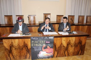 Zucchetti, Merlani e Monzillo alla presentazione di Piacere etrusco