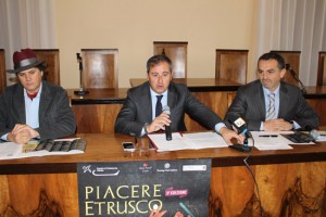 Zucchetti, Merlani e Monzillo alla presentazione di Piacere etrusco