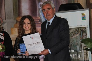 Viterbo - Federica Vico durante la consegna delle onorificenze sportive