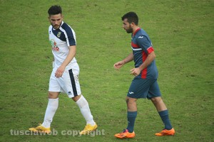 Sport - Calcio - Carmine De Sena e Marco Scortichini durante il derby della Tuscia