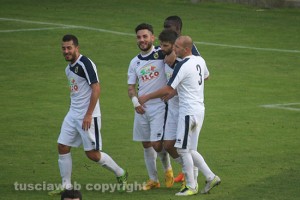 Sport - Calcio - L'esultanza della Viterbese durante il derby della Tuscia