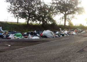 Viterbo - Rifiuti in strada Acquarossa