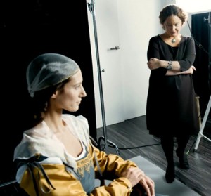 La studiosa viterbese Elisabetta Gnignera e l’attrice Eleonora Siro  in veste di giovane Monna Lisa