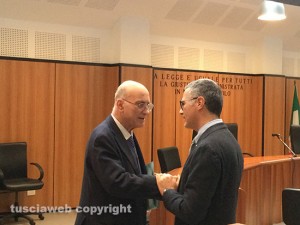 Pacioni con il presidente dell'ordine degli avvocati di Viterbo Luigi Sini