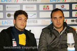 Sport - Calcio - Viterbese - Gabriele Valeriani assieme al suo allenatore, Alessandro Boccolini
