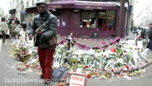 Parigi - Uno dei luoghi degli attentati terroristici islamisti