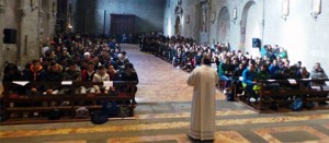 Viterbo - La messa natalizia dedicata agli studenti del Paolo Savi