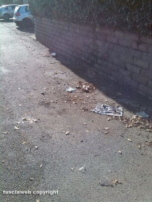 Viterbo - Quartiere Villanova - Strade sporche e impraticabili