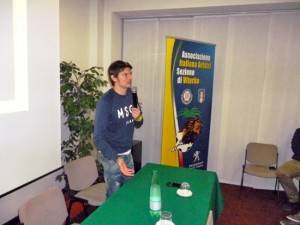 Damato in un momento della lezione