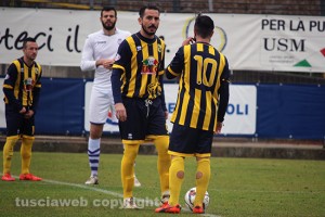 Sport - Calcio - Viterbese - Vittorio Bernardo e Luca Belcastro durante il match contro l'Ostiamare