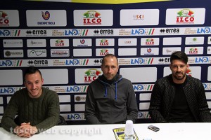 Sport - Calcio - Viterbese - Da sinistra: Samuele Neglia, Federico Nofri e Claudio Matias Cuffa