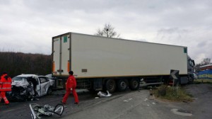 Sutri - Incidente sulla Cassia -  Coinvolte due auto e un tir
