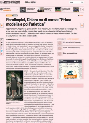 L'articolo di Chiara sulla Gazzetta dello sport
