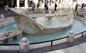 La fontana della Barcaccia a Roma