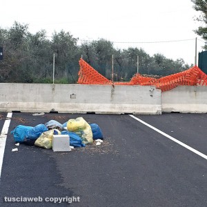 Viterbo - Rifiuti su strada Ponte Sodo