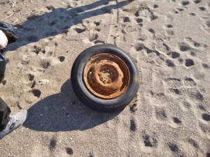 Tarquinia - Ruota ritrovata alla spiaggia delle Saline