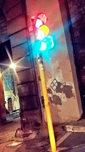 Viterbo - Semafori in tilt a piazza Crispi - Le foto pubblicate su Facebook