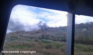 Soriano nel Cimino - A fuoco autobus