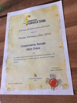 Tarquinia - Premio Formica alla cooperativa Alice