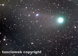 Selfie della Cometa Catalina con jet e galassia