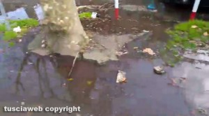 Viterbo - Porta Fiorentina - L'acqua che fuoriesce dall'idrante
