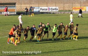 Sport - Calcio - Derby Flaminia - Viterbese  - I gialloblù esultano a fine partita