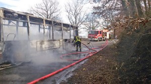 Soriano nel Cimino - A fuoco autobus