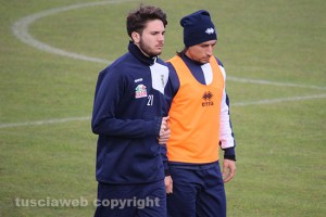 Sport - Calcio - Viterbese - Andrea Callegari e Stefano Scardala nell'allenamento di ieri